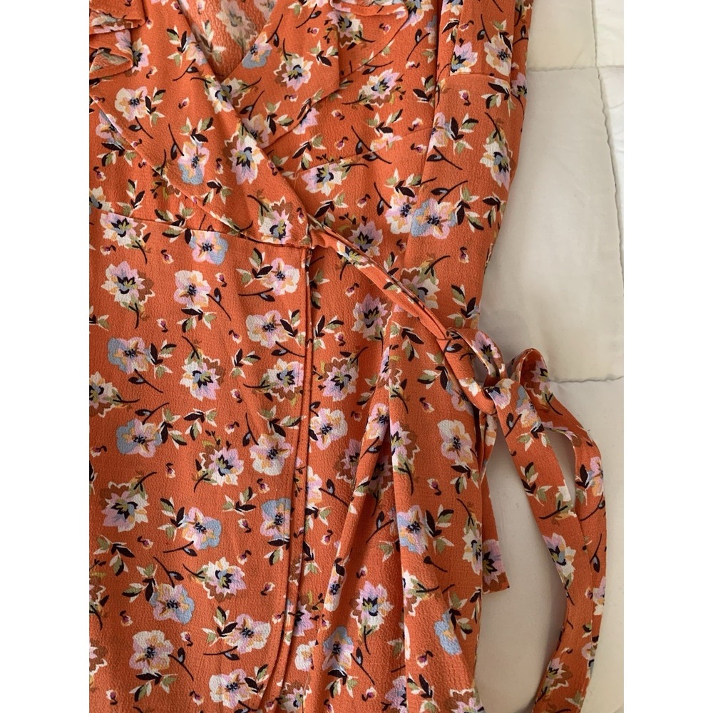 SANCTUARY Flower Print Mini Wrap Dress with Tie Women's Size Small - Picture 3 of 8
